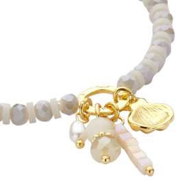 Biba Bedelarmband Grijs & Goud - 55222