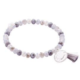 Biba bedelarmband grijs