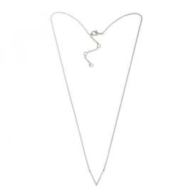 Korte ketting zilver v-punt