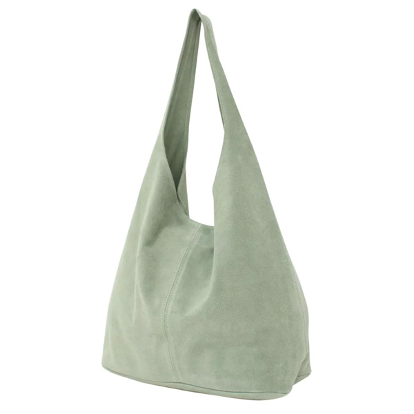 Leren Shoppertas Saliegroen – Baggy Bag
