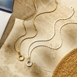 Biba ketting flower zilver