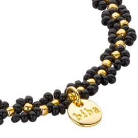 Biba armband bloemen zwart