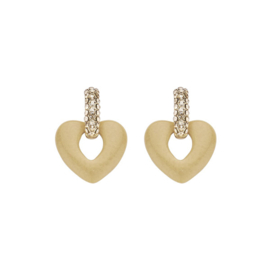 Biba oorbellen hartjes retro beige