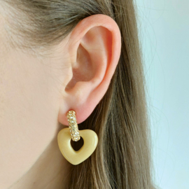 Biba oorbellen hartjes retro beige