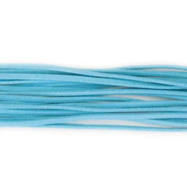 Imitatie suède veter 100cm aqua blauw (per stuk)