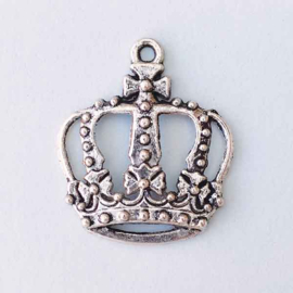 Bedel kroon metaal 35x30mm zilver (per stuk)