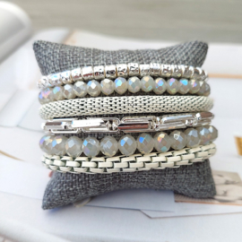 Biba armband metaal wit