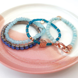 Biba armband blauw roségoud