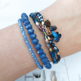 Biba dubbele armband bedels blauw