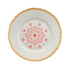 Wandbord goud, roze en rood