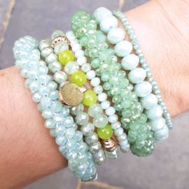Biba armband groen roségoud