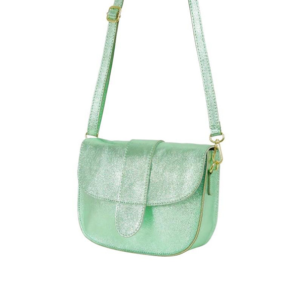 Leren Schoudertas Groen - Metallic Love Story