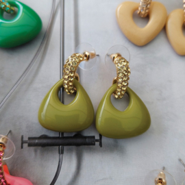Biba oorbellen retro groen