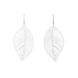 Ibiza / boho / gypsy oorbellen hangers leaf zilver