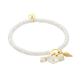 Biba Bedelarmband Wit & Goud - 55222