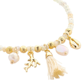Biba bedelarmband beige