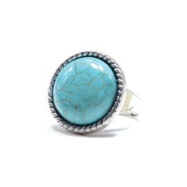 Ring turquoise aqua zilver