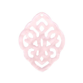 Resin hanger barok 42x32mm powder pink (2 stuks)