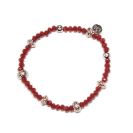 Biba armband donkerrood roségoud