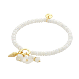 Biba Bedelarmband Wit & Goud - 55222