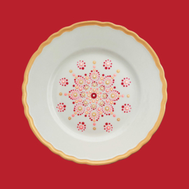 Wandbord goud, roze en rood