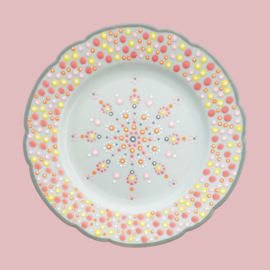 Wandbord roze, geel en peach