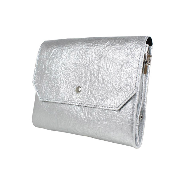 Leren Schoudertas & Clutch Zilver - New Year's Eve