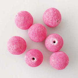 Koraallook kraal rond 20mm roze (per stuk)