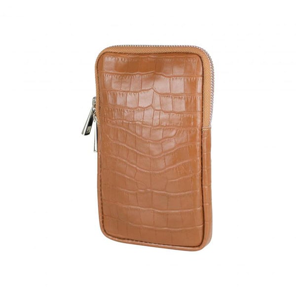 Leren Telefoontasje Bruin - Give Me Some Croco