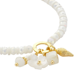 Biba Bedelarmband Wit & Goud - 55222