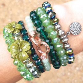 Biba armband groen met bedel