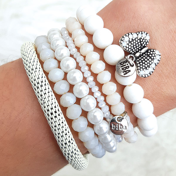 Biba metalen armband wit