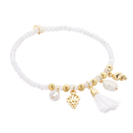 Biba bedelarmband wit goud