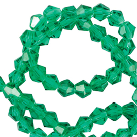 Facet glaskraal 6mm bicone nile green
