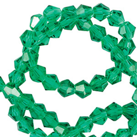 Facet glaskraal 6mm bicone nile green (per stuk)