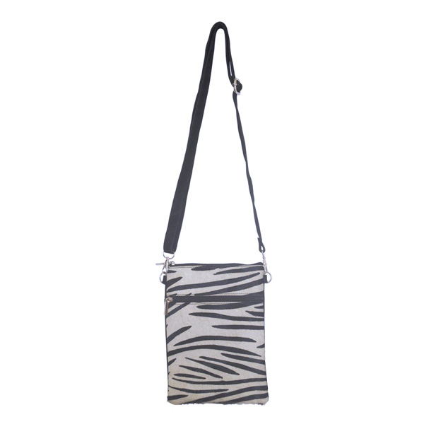 Leren Schoudertas Zwart-Wit - Zebraprint