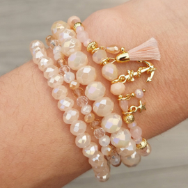 Biba kralen armband 6mm beige
