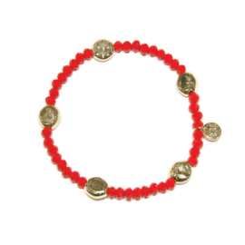 Biba armband rood-goud