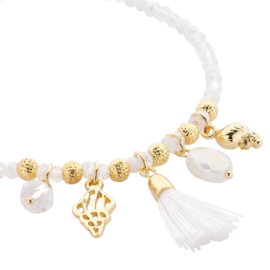 Biba bedelarmband wit goud