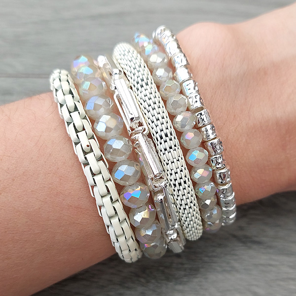 Biba armband metaal wit