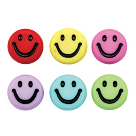Acryl kralen smiley 7mm multicolor (kralenmix 20 stuks)