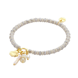 Biba Bedelarmband Grijs & Goud - 55222