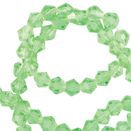 Facet glaskraal 6mm bicone spring green