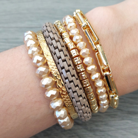 Biba armband metaal taupe