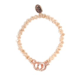 Biba armband bruin en rosé