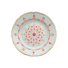 Wandbord roze, rood en goud