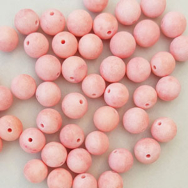Natuursteen kraal rond jade mat 4mm seashell pink (per stuk)