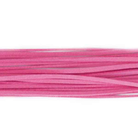 Imitatie suède veter 100cm roze (per stuk)