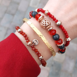 Biba armband rood roségoud