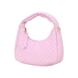 Leren handtas / schoudertas roze - Bella